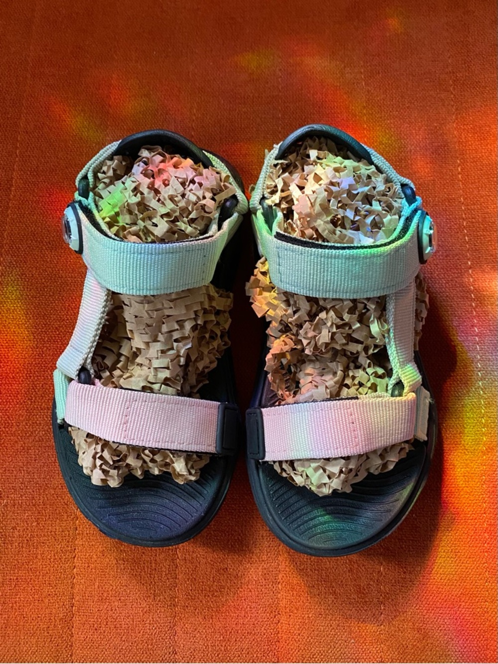 Girls Unbranded Pastel Pink and Blue Sandals